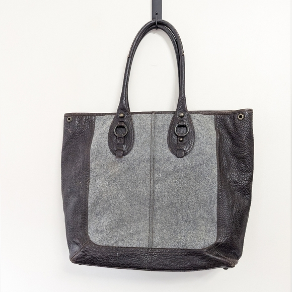 Banana Republic Y2K Leather and Wool Tote Bag - Picture 6 of 15